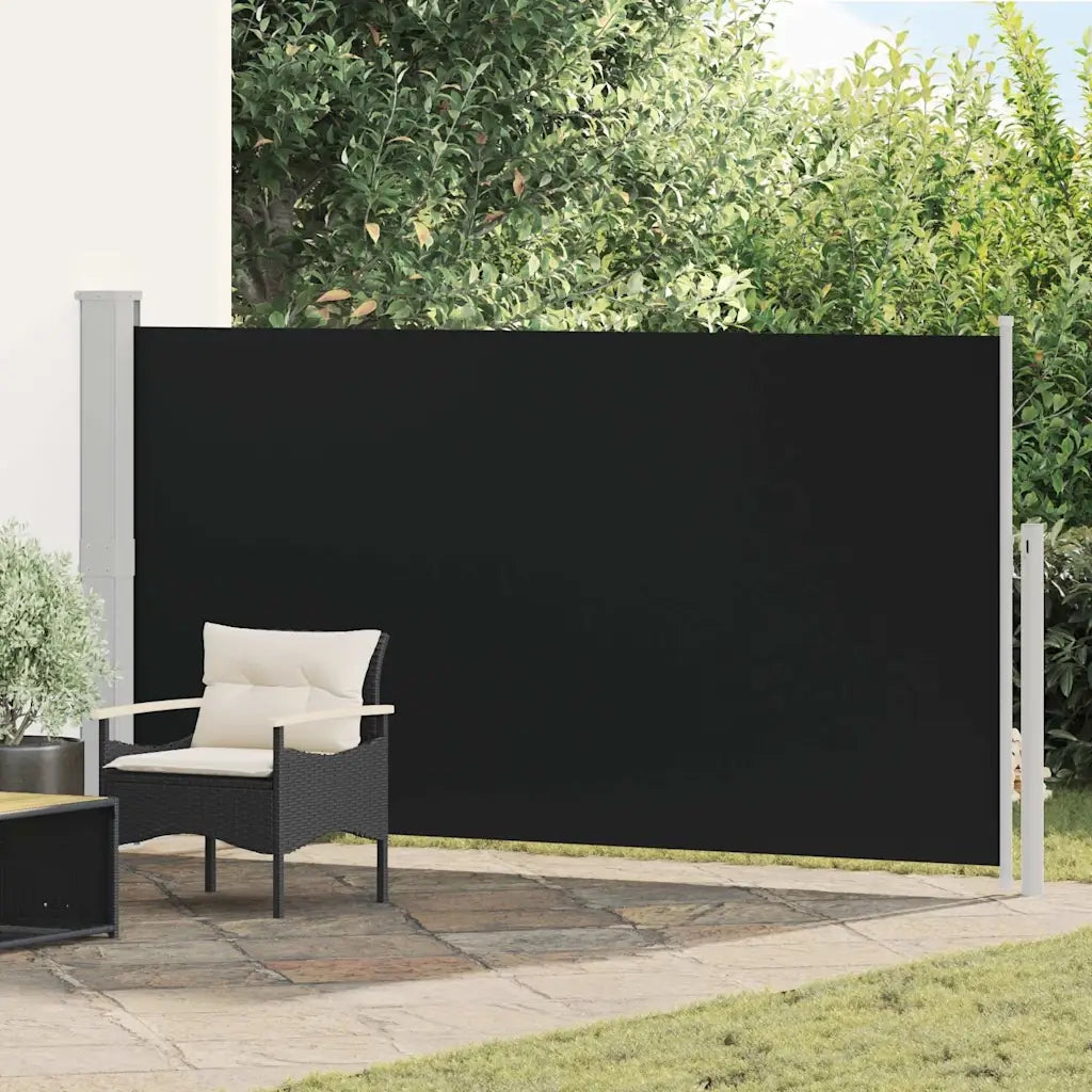 Tenda Laterale Retrattile per Patio-Tenda parasole per balcone 170x300 cm Nera