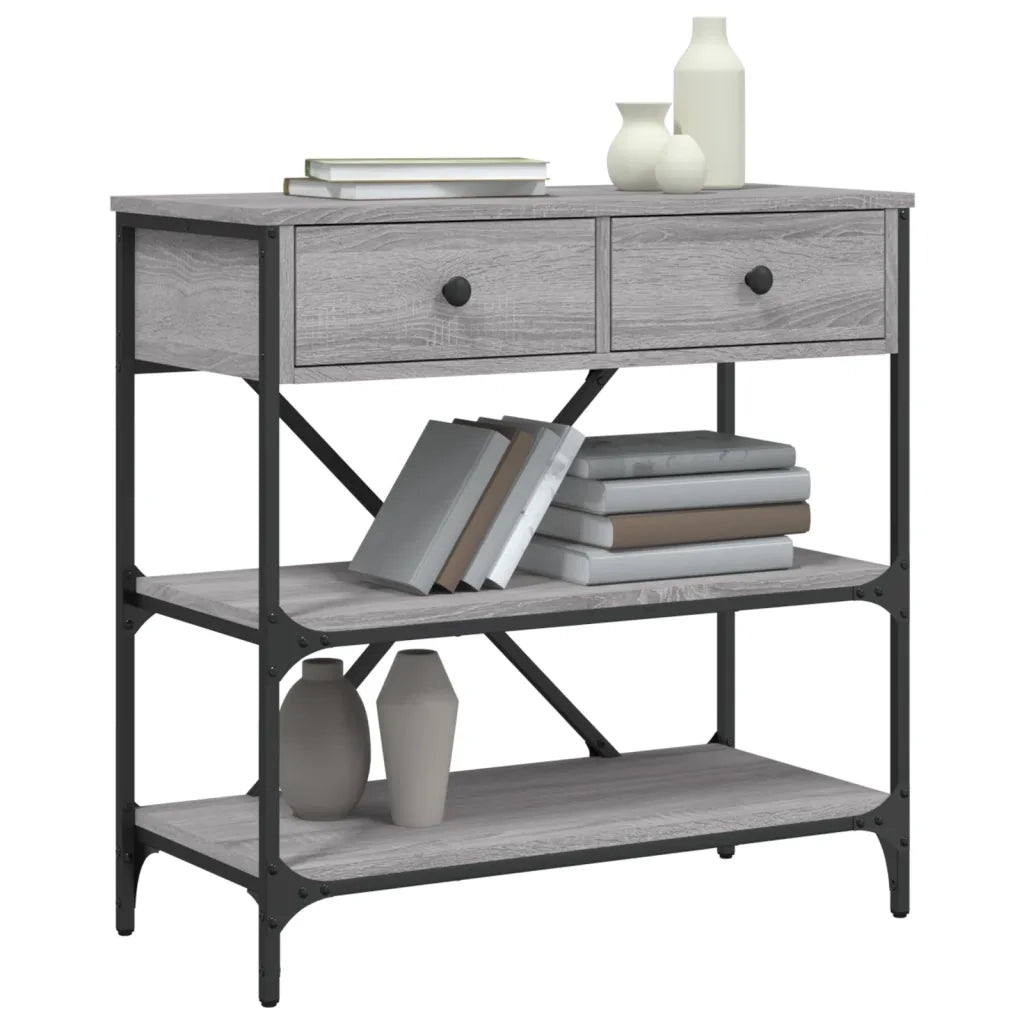 Tavolino Consolle-Tavolino da soggiorno-Tavolo Grigio Sonoma 75x34,5x75cm Legno Multistrato 754954