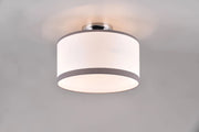 DAVOS PLAFONIERA METALLO CROMATO PARALUME BIANCO E GRIGIO D. 30CM 2 LUCI ATTACCO E14