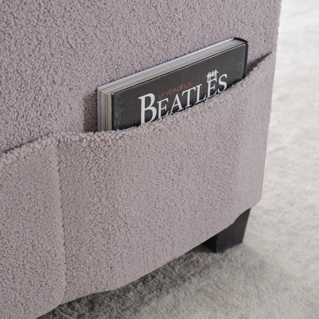 Divano letto 3 in 1 con schienale reclinabile portabicchieri porta USB per piccoli spazi in legno e metallo grigio