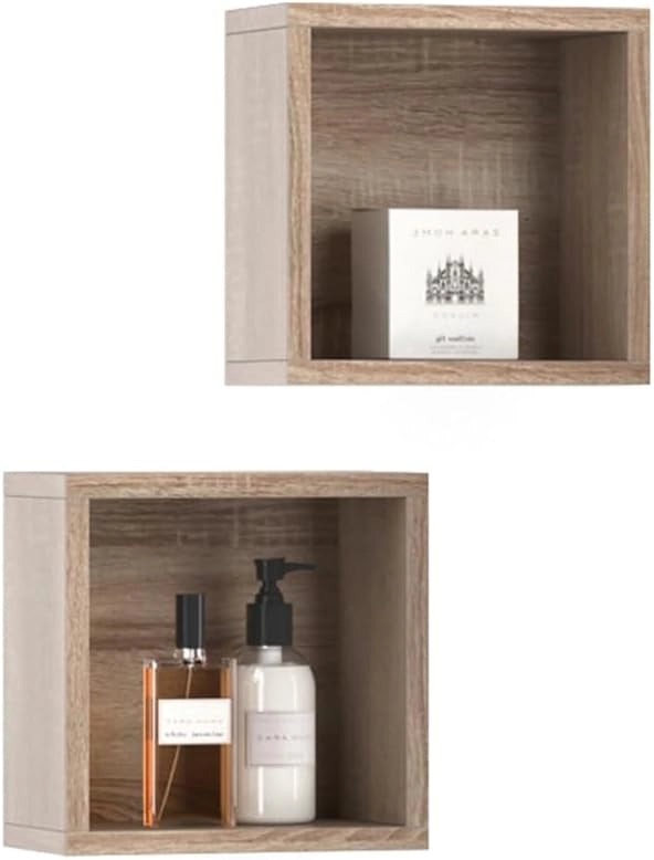 Mobile bagno Senyo, Sonoma, 25 x 25 cm Set di 2, adatto al montaggio a parete e combinabile con mobili Senyo