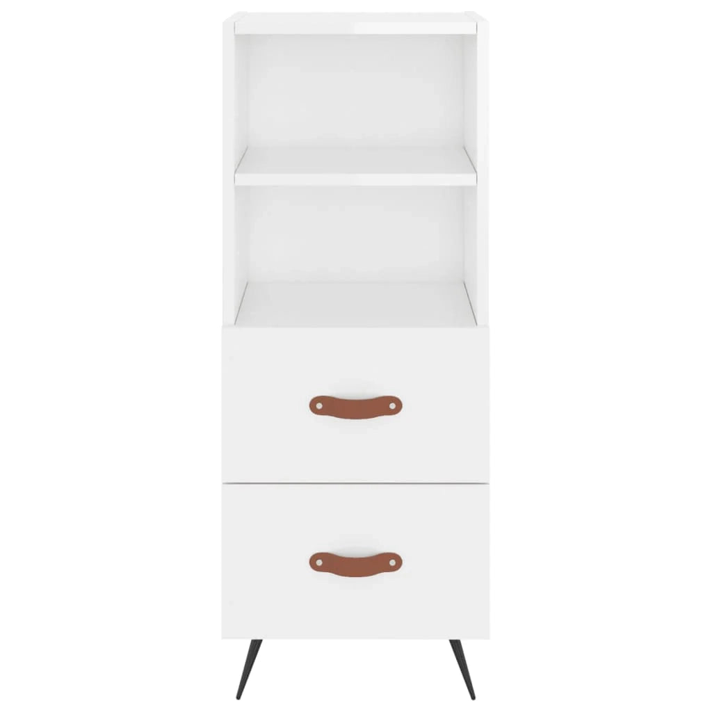 Buffet credenza cassettiera mobiletto mobile contenitore organizer per cucina soggiorno finitura lucida 34,5 x 34 x 90 cm legno ingegnerizzato bianco 02_0030607