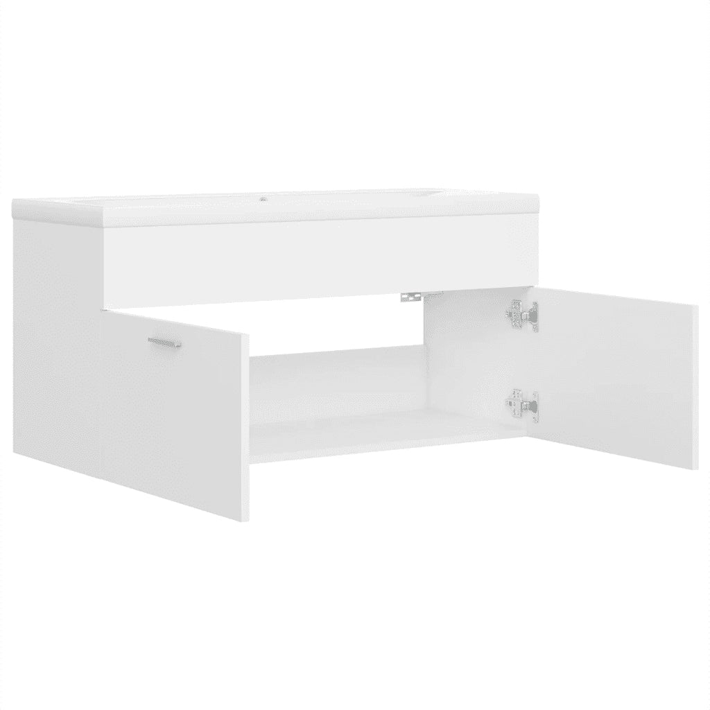 Mobile da Bagno con Lavabo Integrato Bianco in Truciolato 3070847