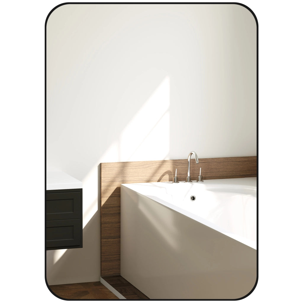 Specchio da Bagno con Cornice in Metallo ¨C Minimal ¨C Nero 50x70 cm