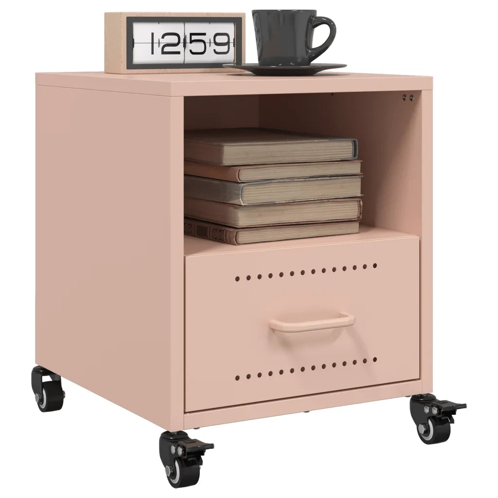 Comodino Rosa 36x39x43,5 cm in Acciaio 846706