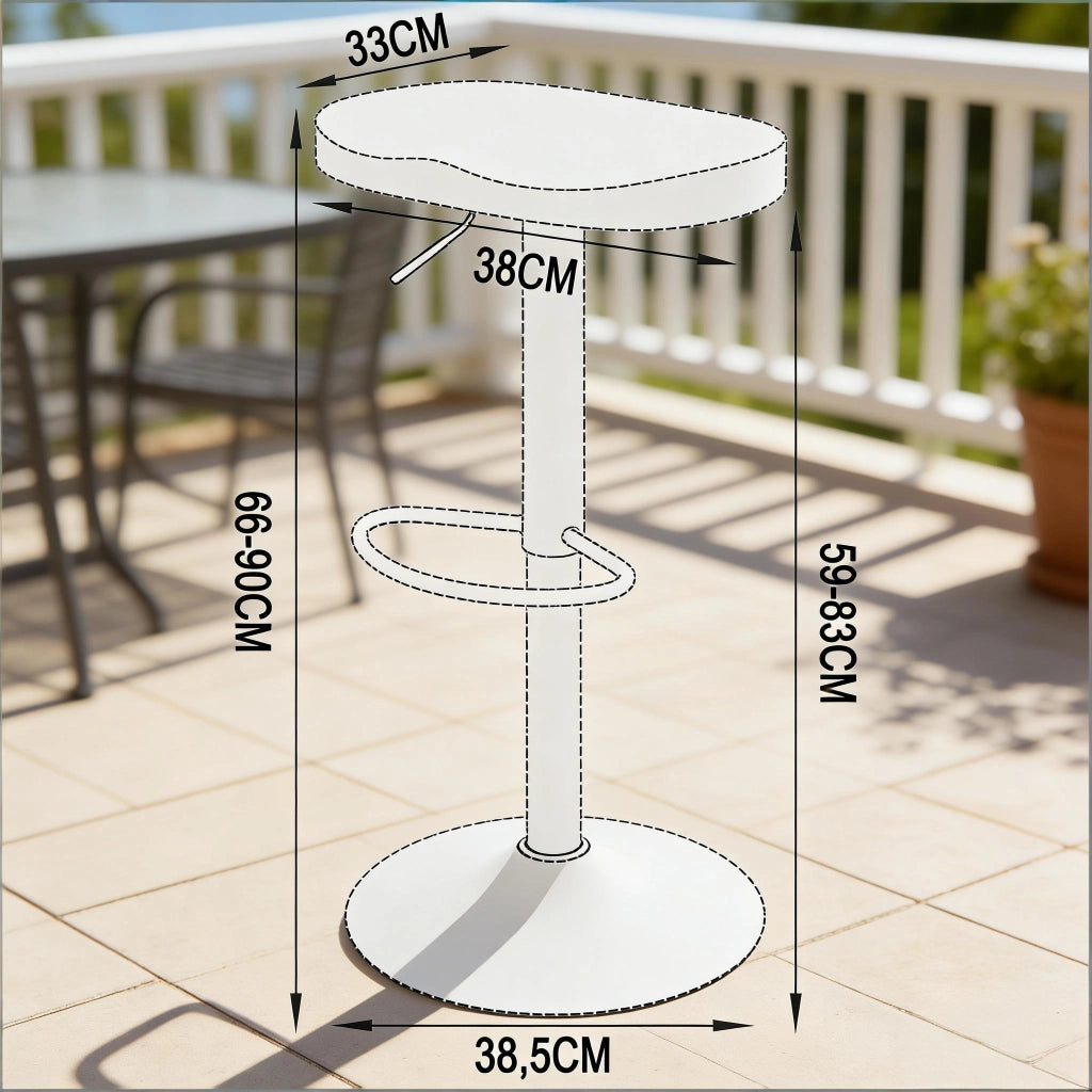 Sgabello da bar girevole e regolabile in altezza con seduta ergonomica in legno massello e base a tromba in metallo nero
