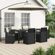 Set da Pranzo per Giardino 7 pcs Antracite e Crema PP 3430071