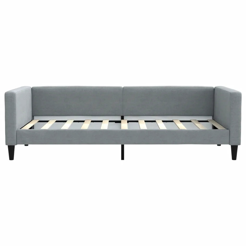 Divano Letto con Materasso Grigio Chiaro 90x190 cm in Tessuto