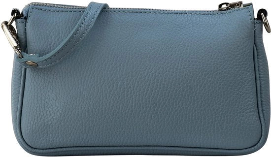 Borsa a tracolla in pelle reale Crossbody tas Handtassen Clutch Piccola tas Avanzata 23x13cm G323 (Blu Jeans)