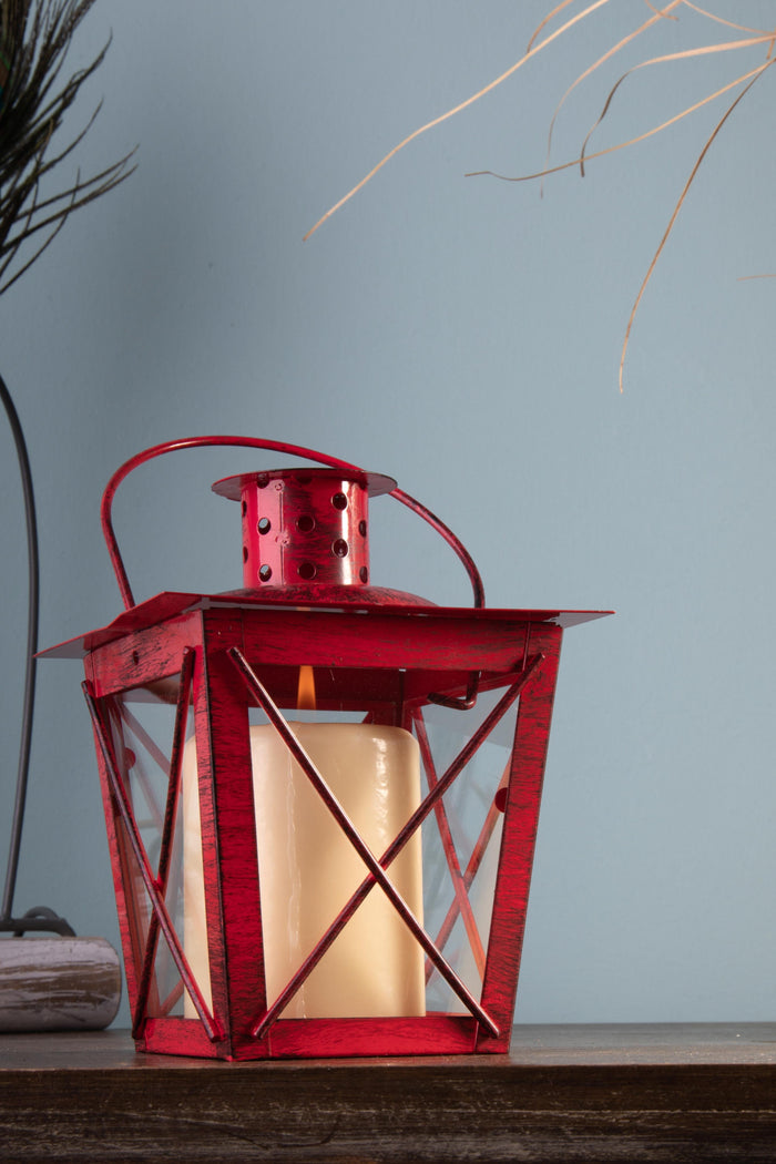 Set 4 Lanterne Quadrata in Metallo H 15 cm