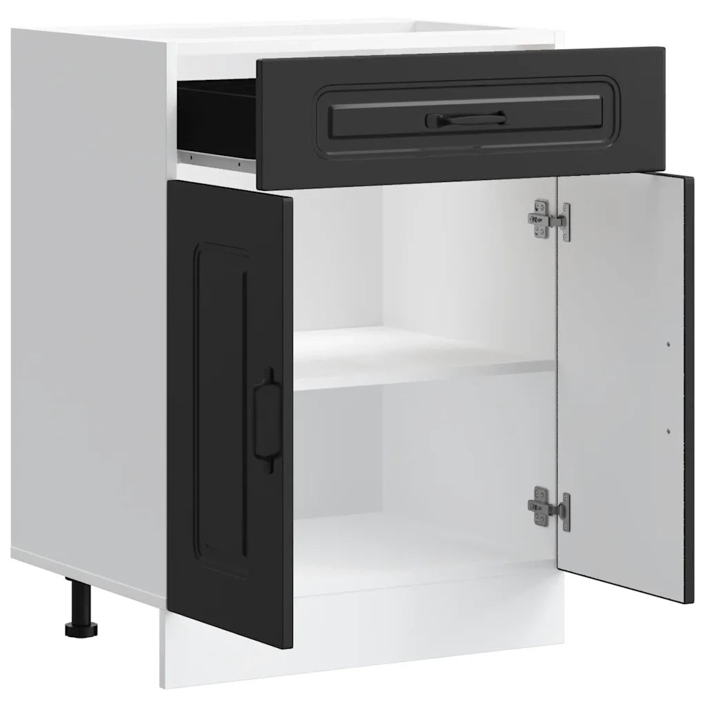 Base da Cucina-Mobile da cucina Kalmar Nero in Legno Multistrato 521219