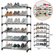 Trade Shop - Scarpiera Scaffale Multiuso 6 Ripiani Salvaspazio Metallo Impilabile 60x30x90cm -