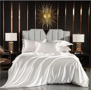 Set di lenzuola, bianco, 135 x 200 cm, lino satinato lucido, set di lenzuola, liscio, crema, lino satinato lucido, set di lenzuola, set, lenzuola per letto singolo con chiusura a zip e cuscino 80 x 80 cm