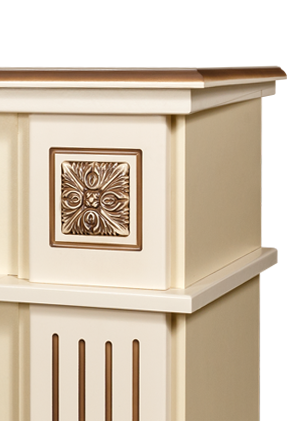 Camino Elettrico da Pavimento 92,9x120x28 cm Effetto Fiamma 1500W Miracle & Ararat Avorio