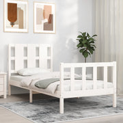 Letto senza Materasso-Struttura Letto Bianco 90x190 cm in Legno Massello Pino 978581