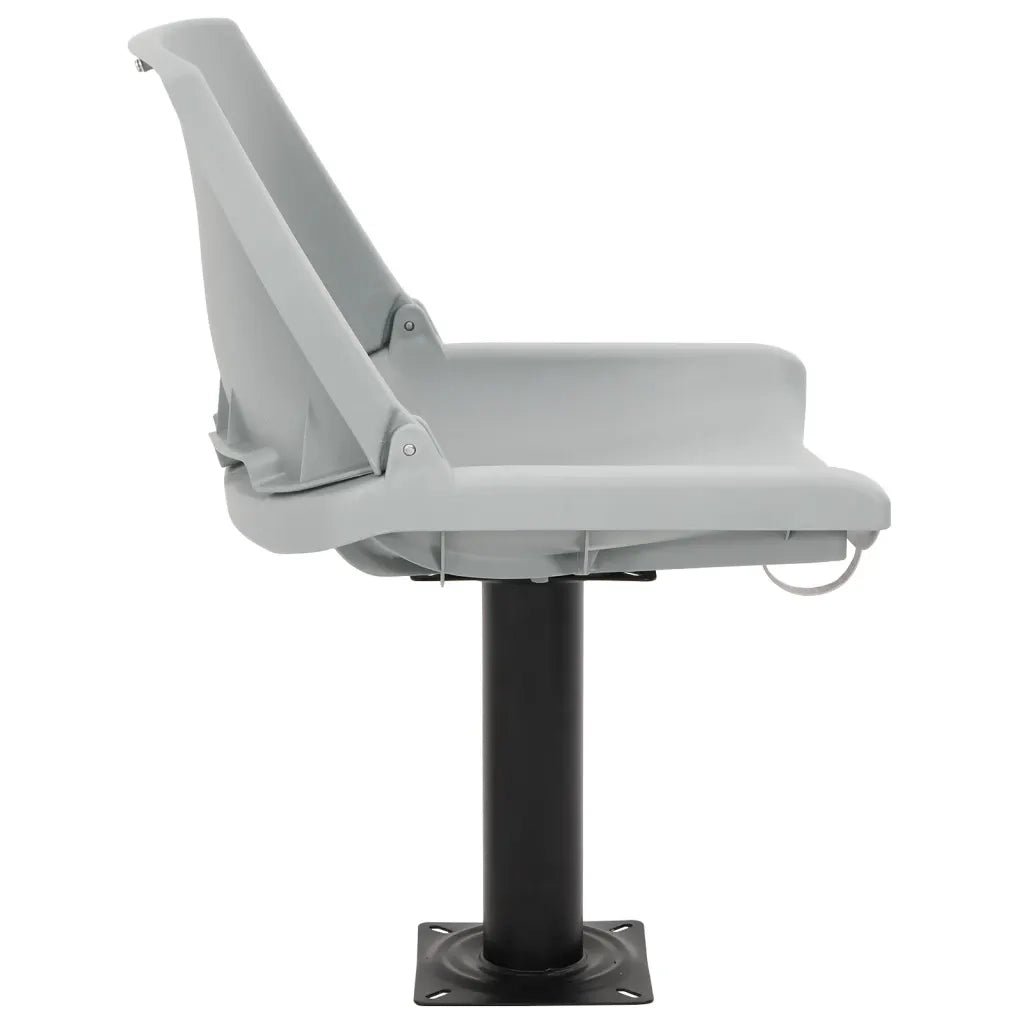Set Sedile Barca Pieghevole 4pz Senza Cuscino Grigio 48x51x41cm