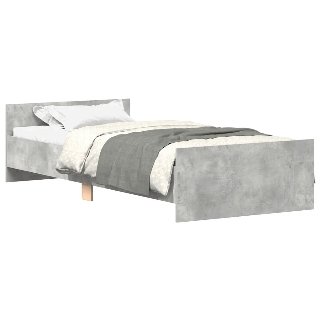 Giroletto-Struttura Letto Grigio Cemento 90x200 cm in Legno Multistrato 311556