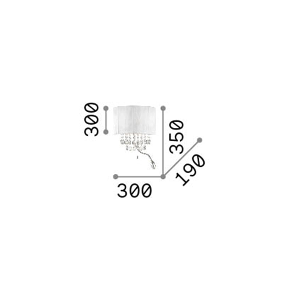 Applique Classica Opera Metallo-Cristallo Bianco 3 Luci E14+1,5W 3000K
