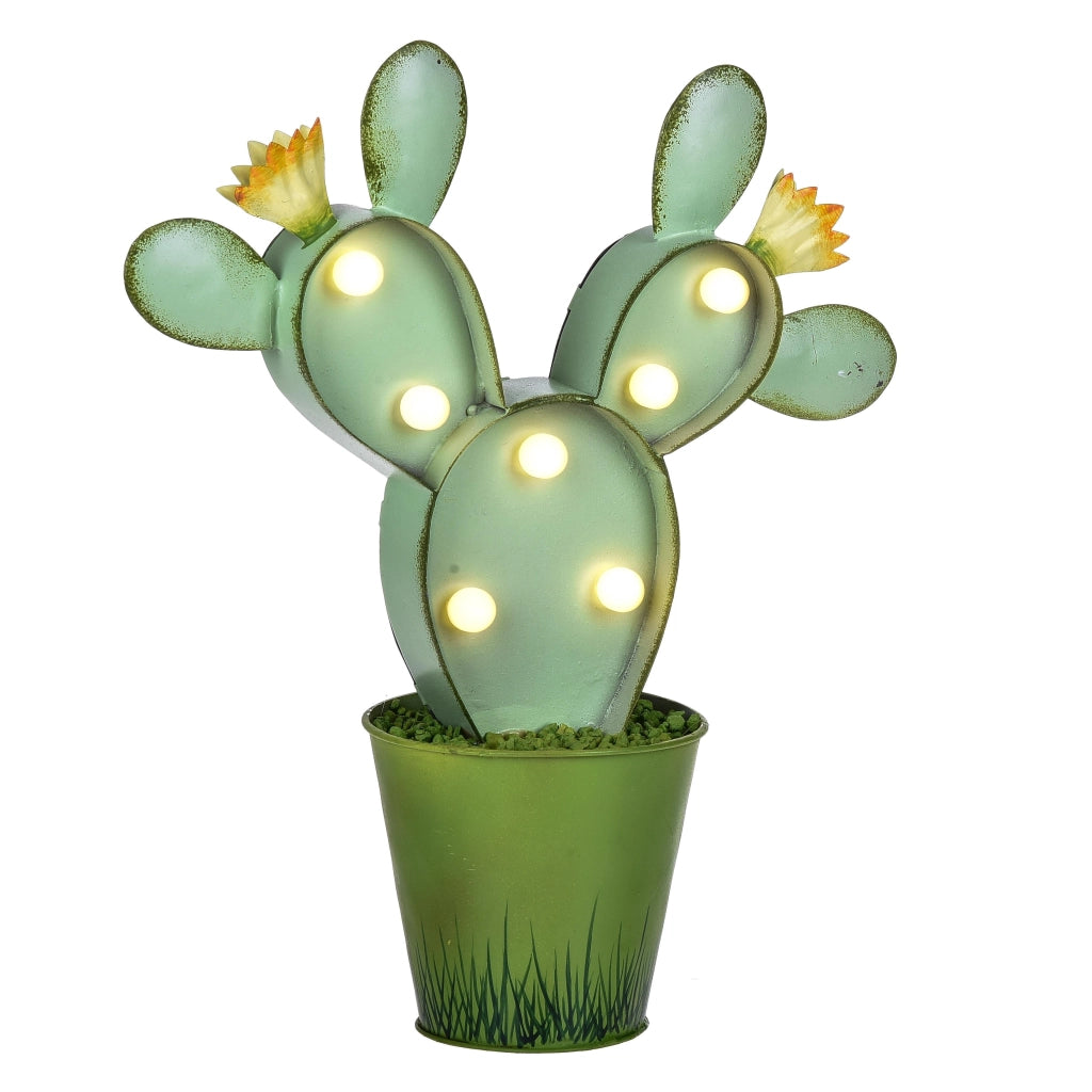 Lampada Cactus con Luci H 29 cm