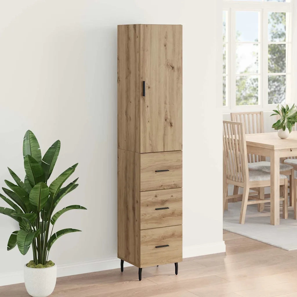 Credenza con cassetto Rovere artigianale 34,5 x 34 x 180 cm