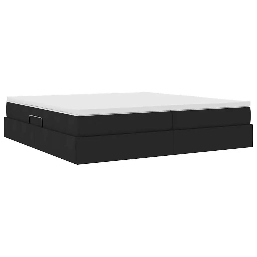 Letto con contenitore e materasso Nero 200 x 200 cm Poliestere 3370250