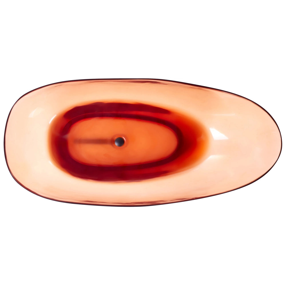 Vasca da bagno moderna con superficie solida ovale trasparente rosso 1690 x 780 mm design moderno semplice