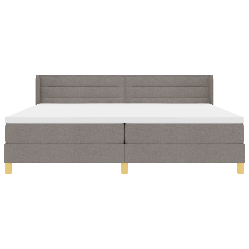 Letto a Box Spring con Materasso Tortora 200x200 cm Tessuto