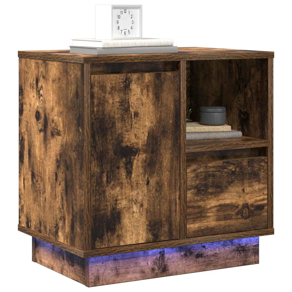 Set di 2 Comodini | Armadio da Notte | Mobiletto da notte Rovere fum¨¦ 50 x 34,5 x 50 cm.