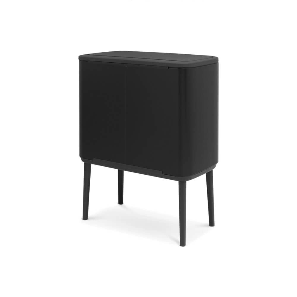 Brabantia 316203 Bo Touch Bin Pattumiera 2 Secchi 11+23 Litri Apertura Soft-Touch Piedini Regolabili colore Nero Opaco