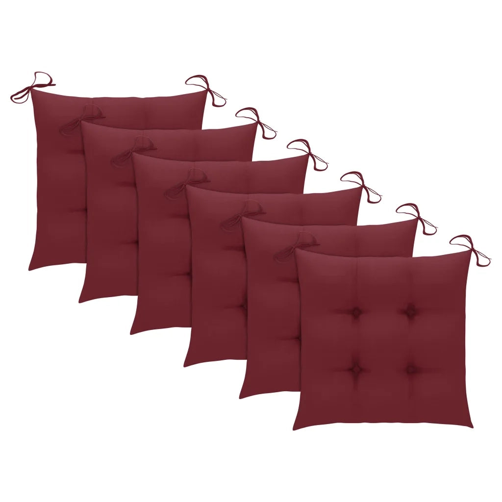 Sedie da Giardino Pieghevoli 6 pz con Cuscini Massello Acacia 3074964