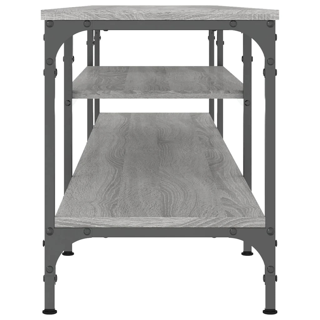 Mobile TV multimediale mensola per TV credenza per TV sala da pranzo soggiorno camera da letto Sonoma 201 x 35 x 45 cm legno ingegnerizzato e ferro grigio Sonoma 02_0028438
