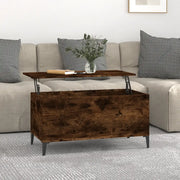Tavolino da Salotto-Tavolino da soggiorno-Tavolo Rovere Fumo 90x44,5x45 cm Legno Multistrato 500791
