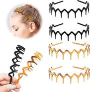 Zigzag Hoofdband in Kunststof con Antisliptacchi - Progettato per Antislip e con Design a Onda