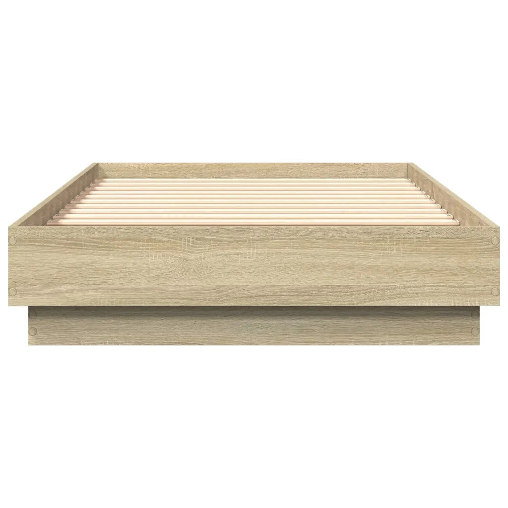 Letto singolo | Letto per adulti | Giroletto con LED Rovere Sonoma 90x190 cm