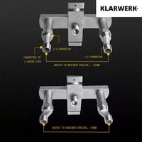 MAX| Miscelatore Catering a parete Argento | Rubinetto cucina professionale in acciaio inox con doccetta | Beccuccio piatto da parete per ristorante