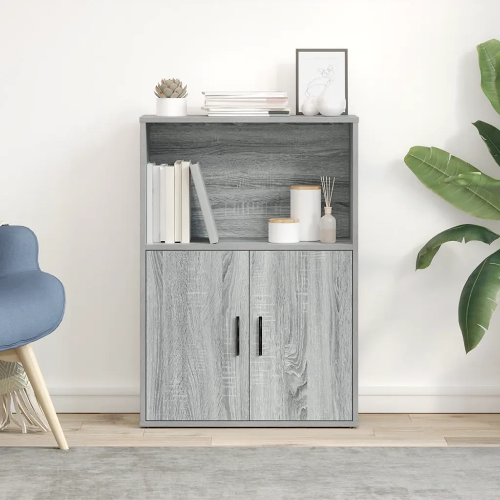 Libreria Grigio Sonoma 60x24x85 cm in Legno Multistrato 860414