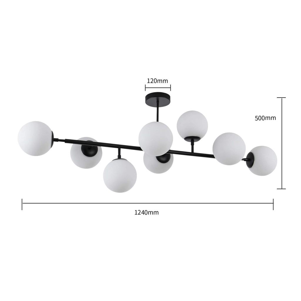 Lampada a sospensione Dorado Light Prestige 8xE14 nera