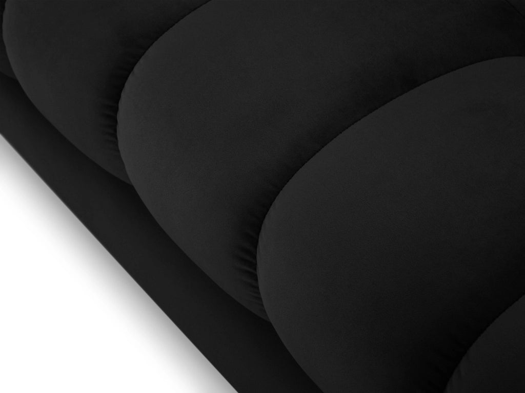 Cosmopolitan Design - Divano angolare destro "Bali" 5 posti in velluto nero 