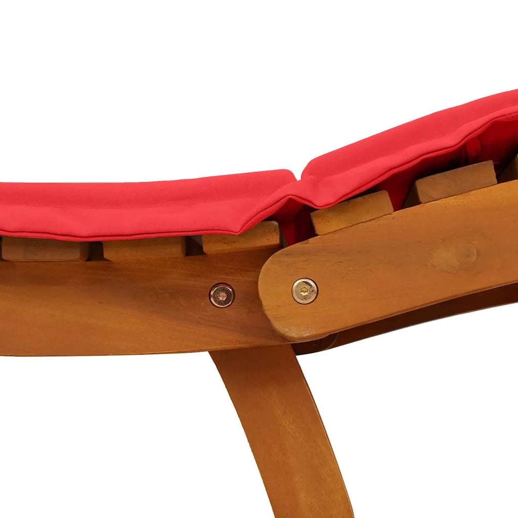 Lettino prendisole 2 pcs Rosso Legno di Acacia Massello 4107099