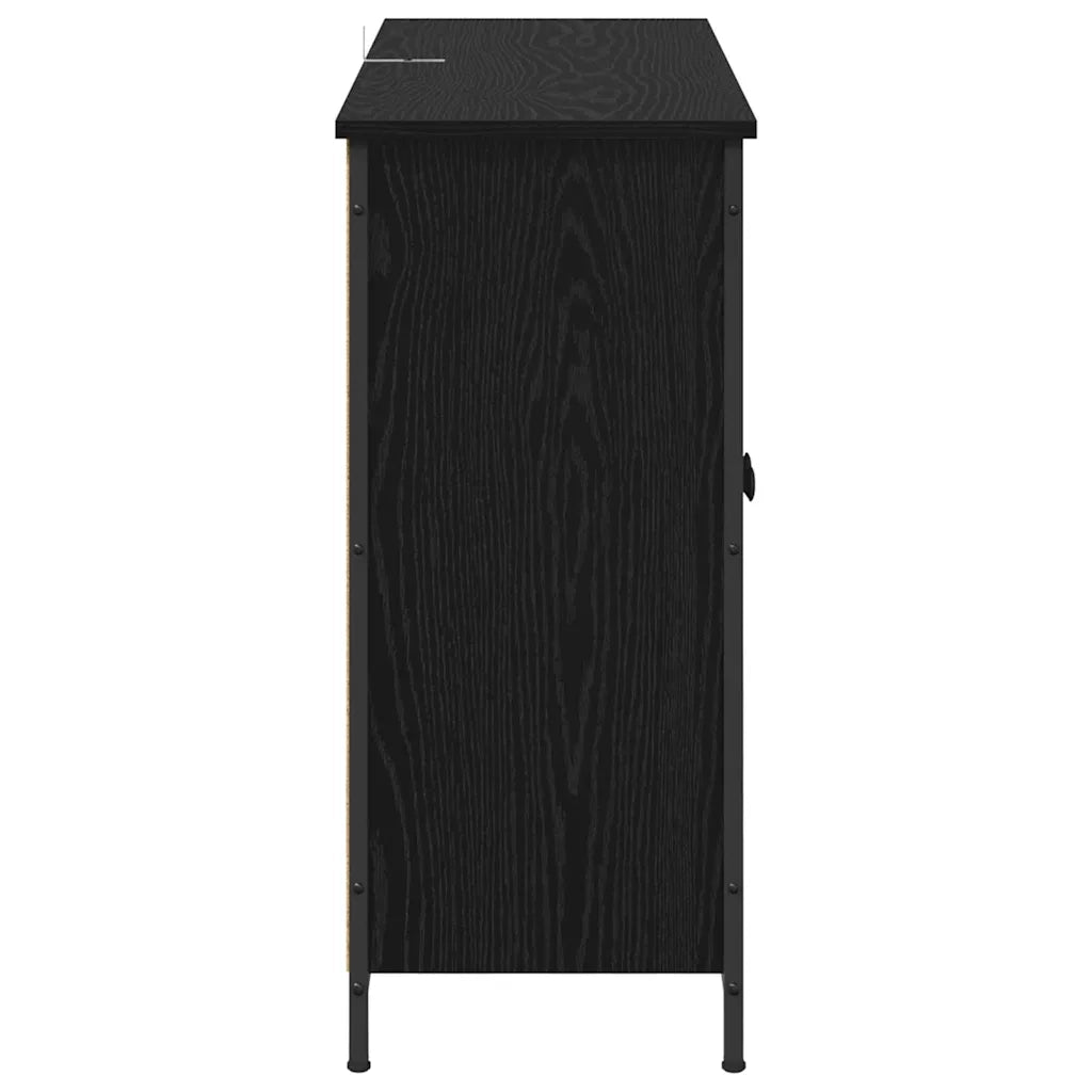 Credenza-Buffet-Armadio da cucina Rovere Nero 100 x 33 x 75 cm Legno multistrato