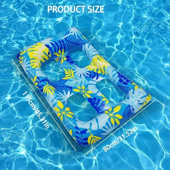 Sedia da giardino gonfiabile con hangmat per piscina, letto gonfiabile galleggiante con stoma - 115x80cm - per bambini e adulti