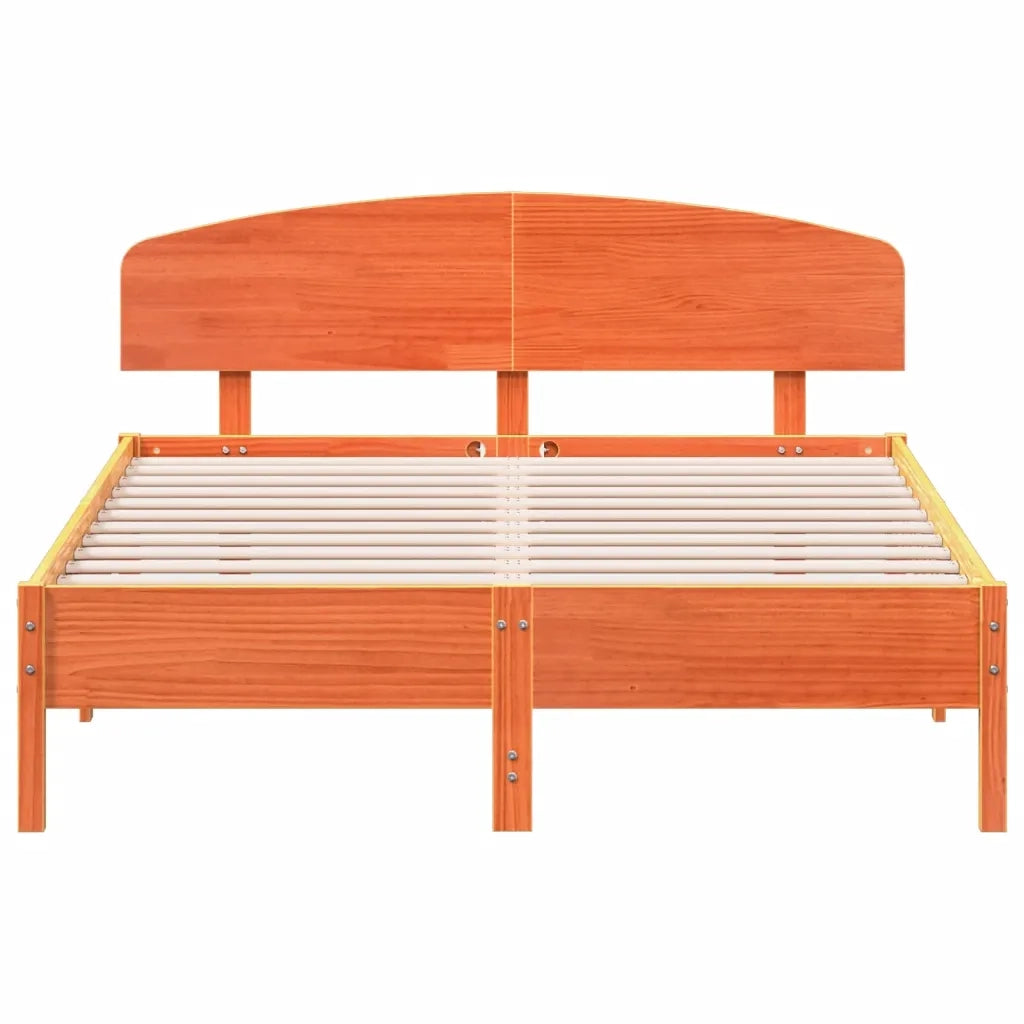 Giroletto senza Materasso Marrone Cera 160x200 cm Legno di Pino 3207204
