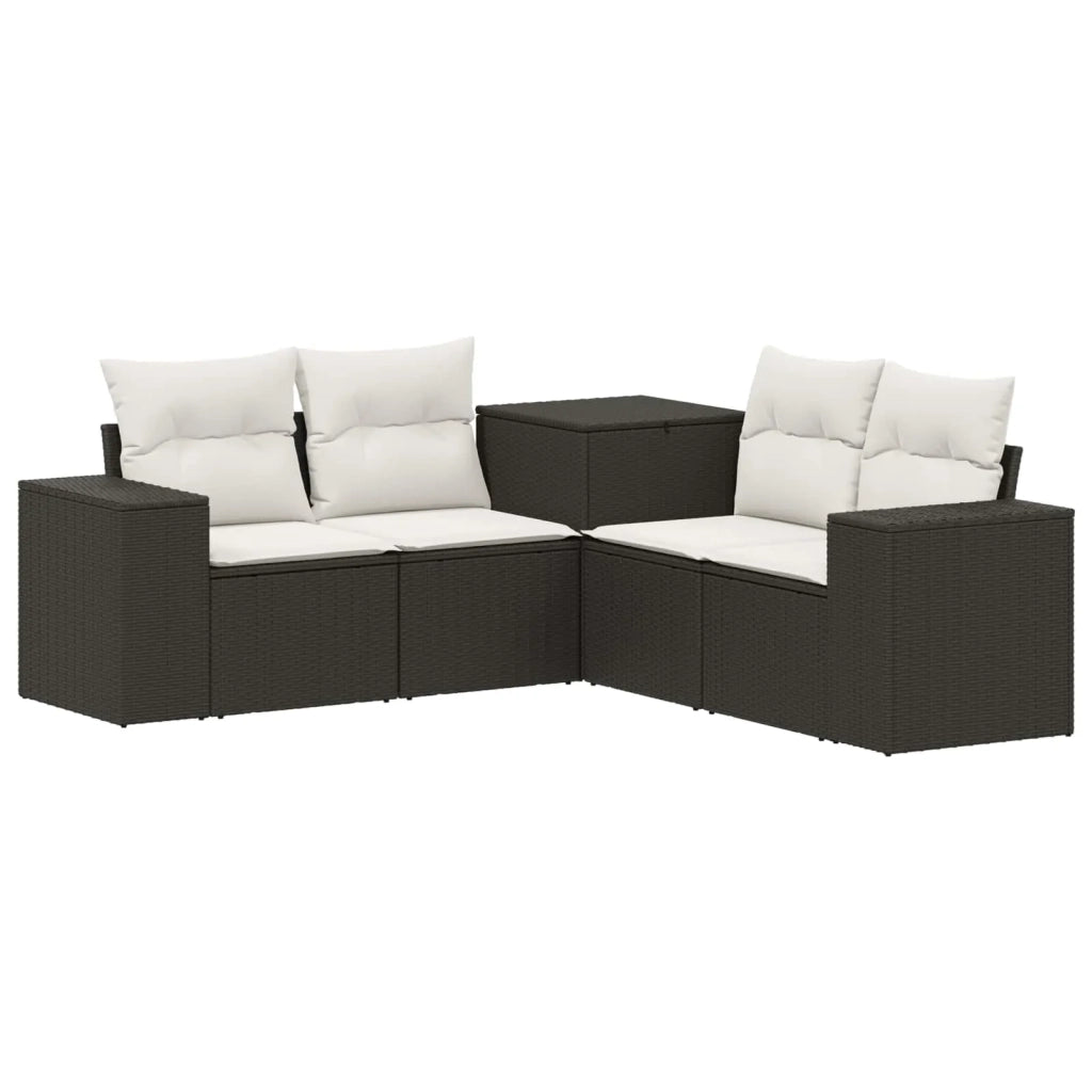 Set di divani 5 pz Nero e Bianco Crema 3447909