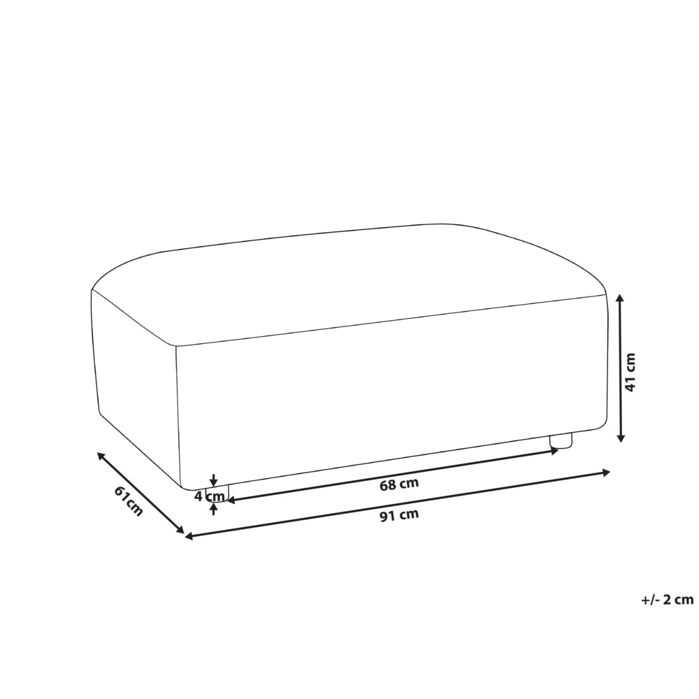 Pouf in tessuto marrone, elemento modulare per divano, poggiapiedi rettangolare, soggiorno stile moderno