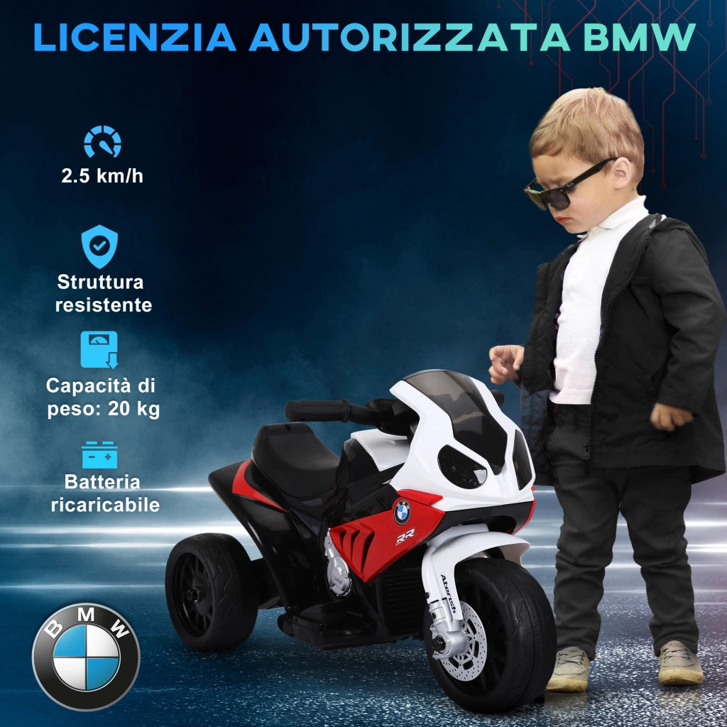 Triciclo Elettrico per Bambini BMW ¨C zephmum ¨C Bianco Rosso 66x37x44cm