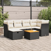 Set Divani da Giardino con Cuscini 7pz Nero Polyrattan 3325759