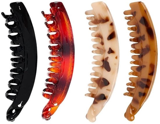 Spazzola per capelli in plastica 4 pezzi - Spazzole per capelli grandi - Progettazione ergonomico - Adatto per tutti i tipi di capelli - Resina di alta qualità - Duratura - Spazzola per capelli a tenuta ermetica
