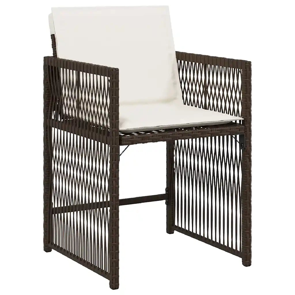 Set da Pranzo per Giardino 9 pcs Marrone polyrattan 3380784