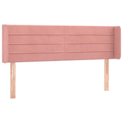 Testiera | Testata ad Orecchio Rosa 147x16x78/88 cm in Velluto