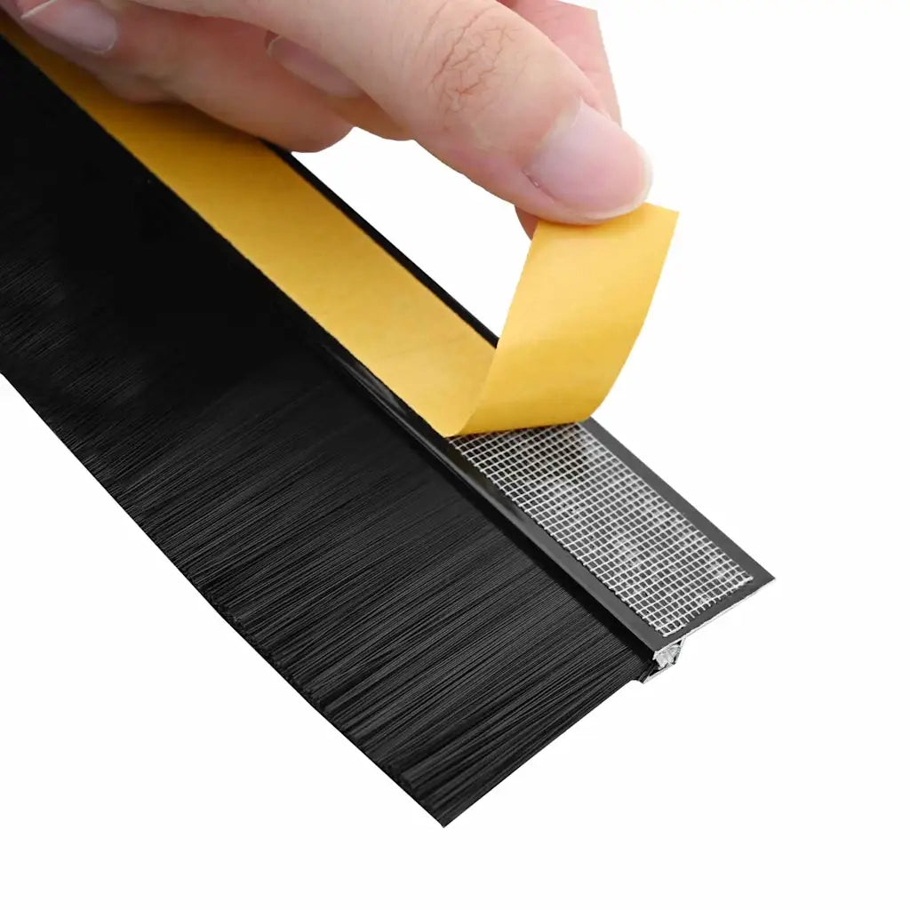 Spazzole per porte autoadesive 2 pcs Nero 100 cm